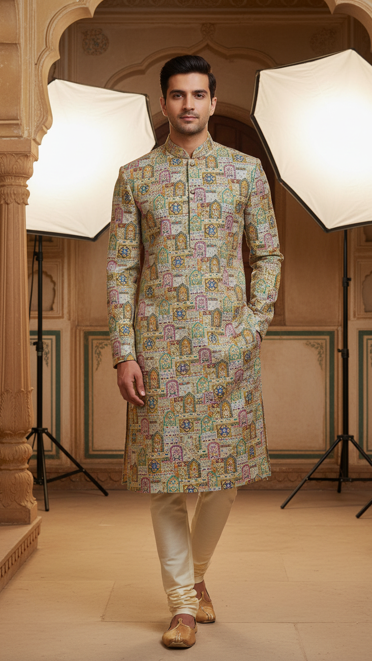 Embroidered With Sequins Kurta Only Fabric