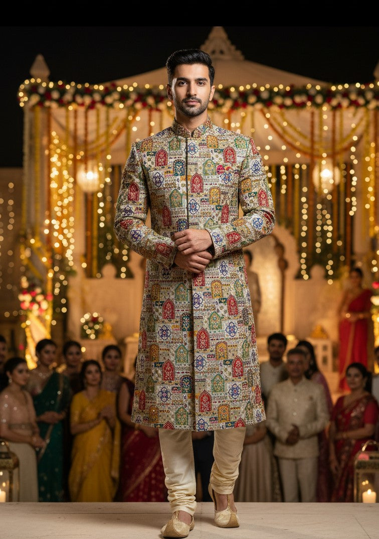 Embroidered With Sequins Kurta Only Fabric