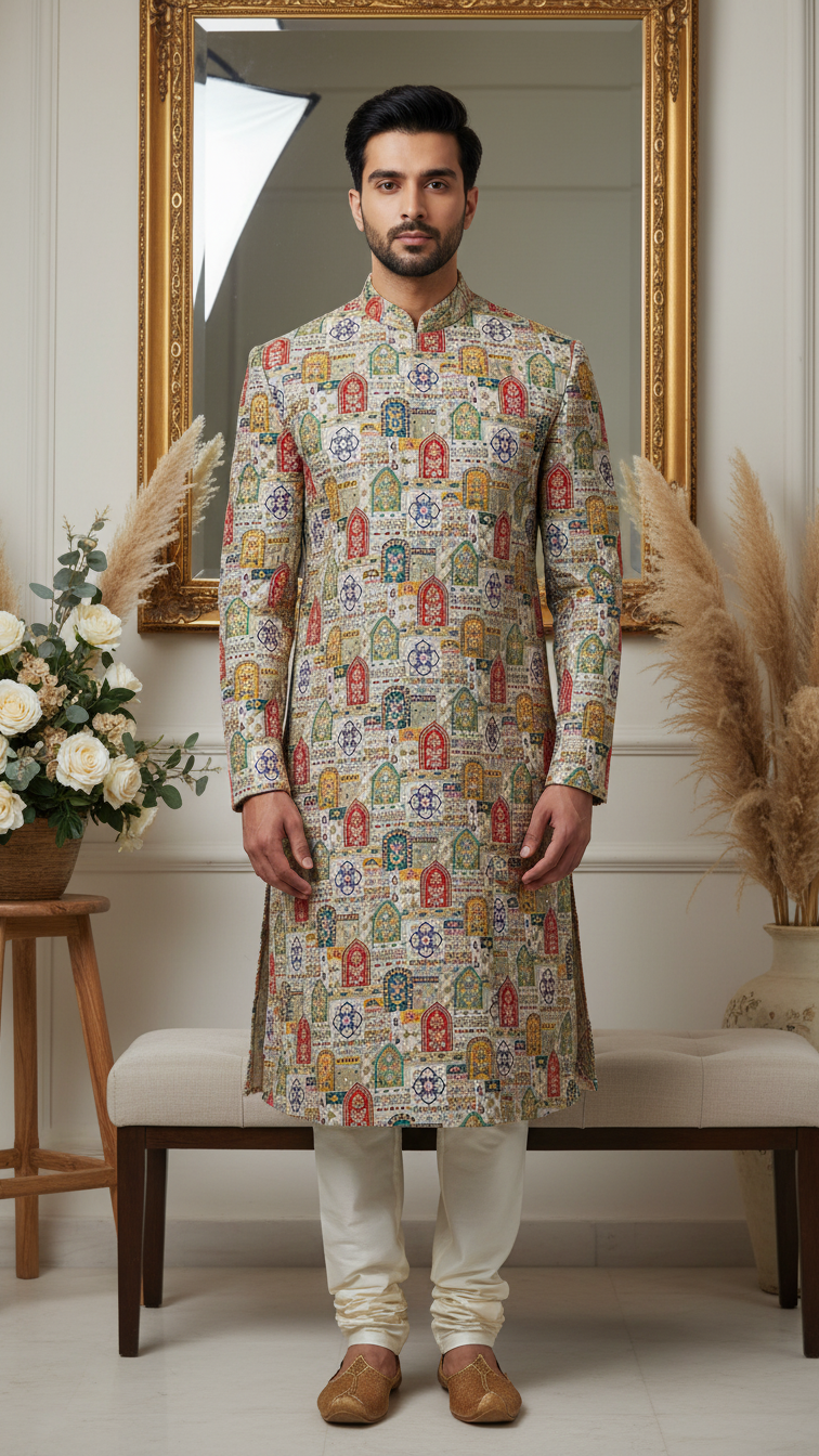 Embroidered With Sequins Kurta Only Fabric