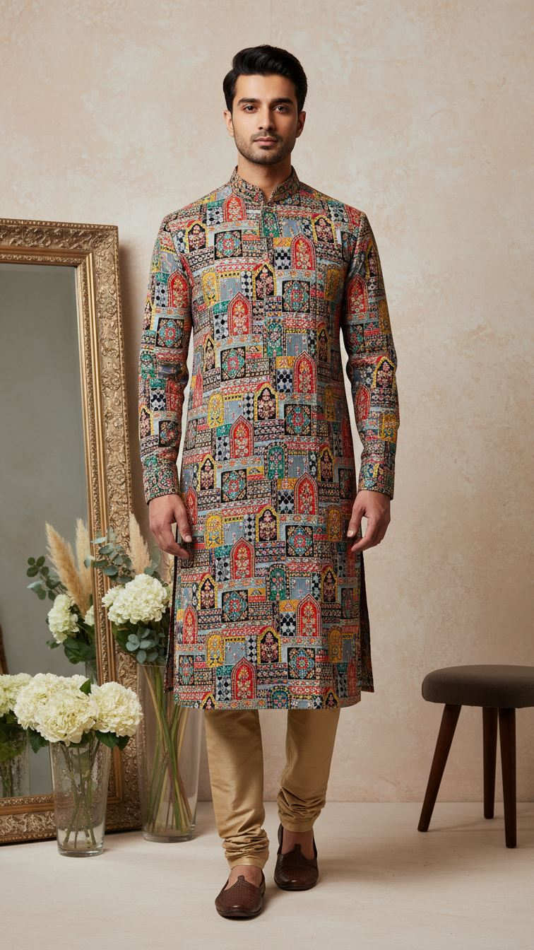 Embroidered With Sequins Kurta Only Fabric