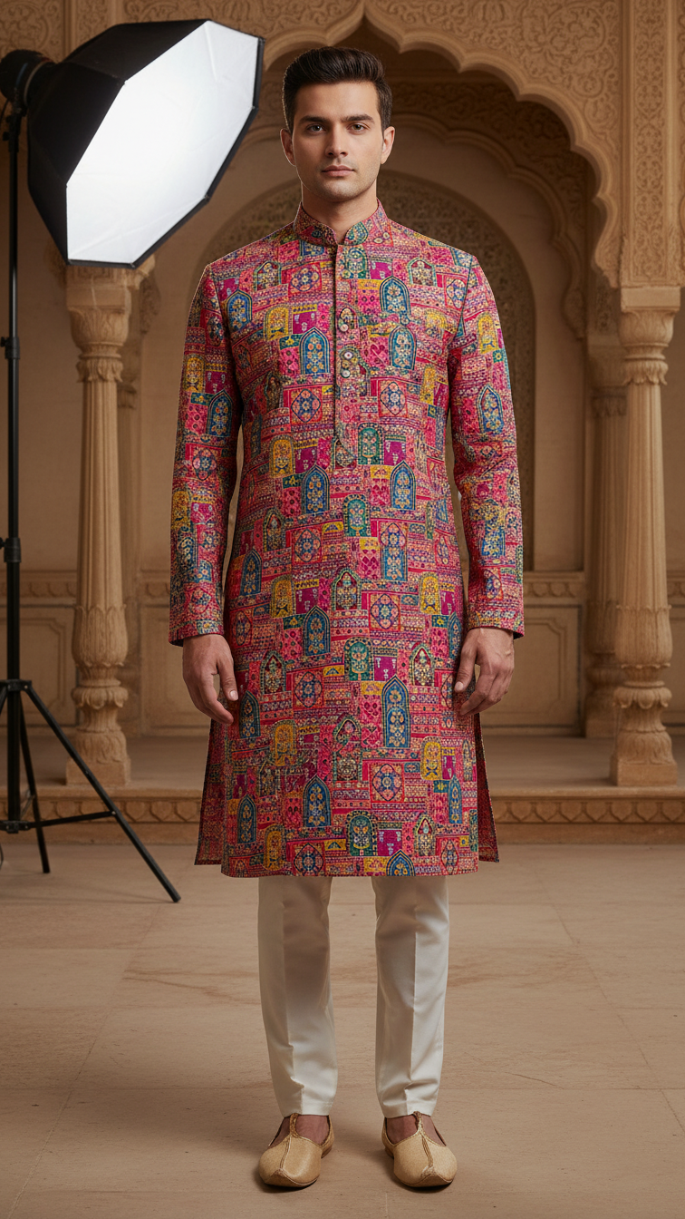 Embroidered With Sequins Kurta Only Fabric