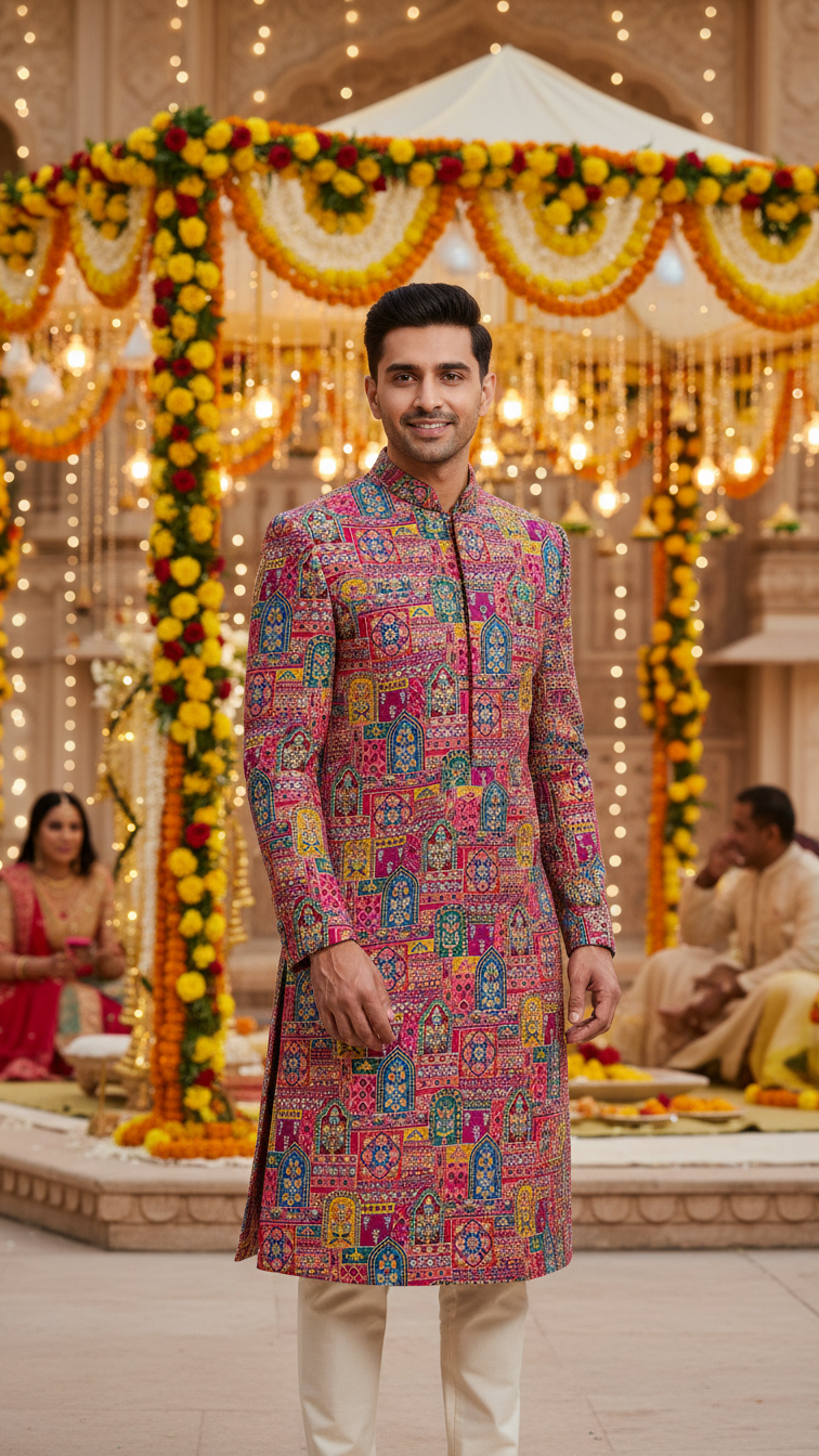 Embroidered With Sequins Kurta Only Fabric