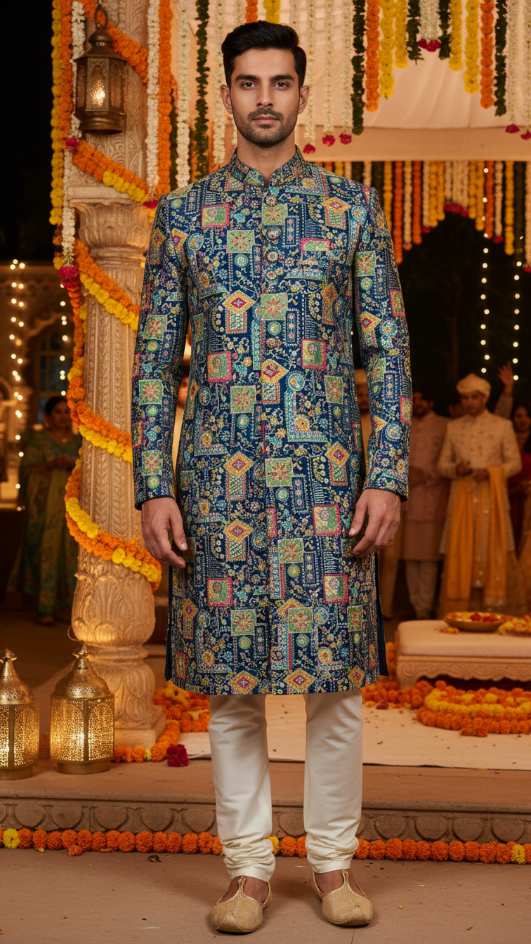 Embroidery Crepe Kurta Only Fabric