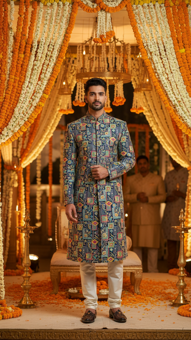 Embroidery Crepe Kurta Only Fabric(Multicolour)