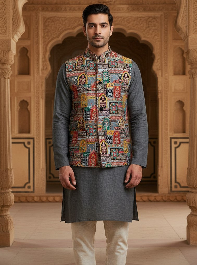 Embroidery Traditional Print  Koti Only Fabric