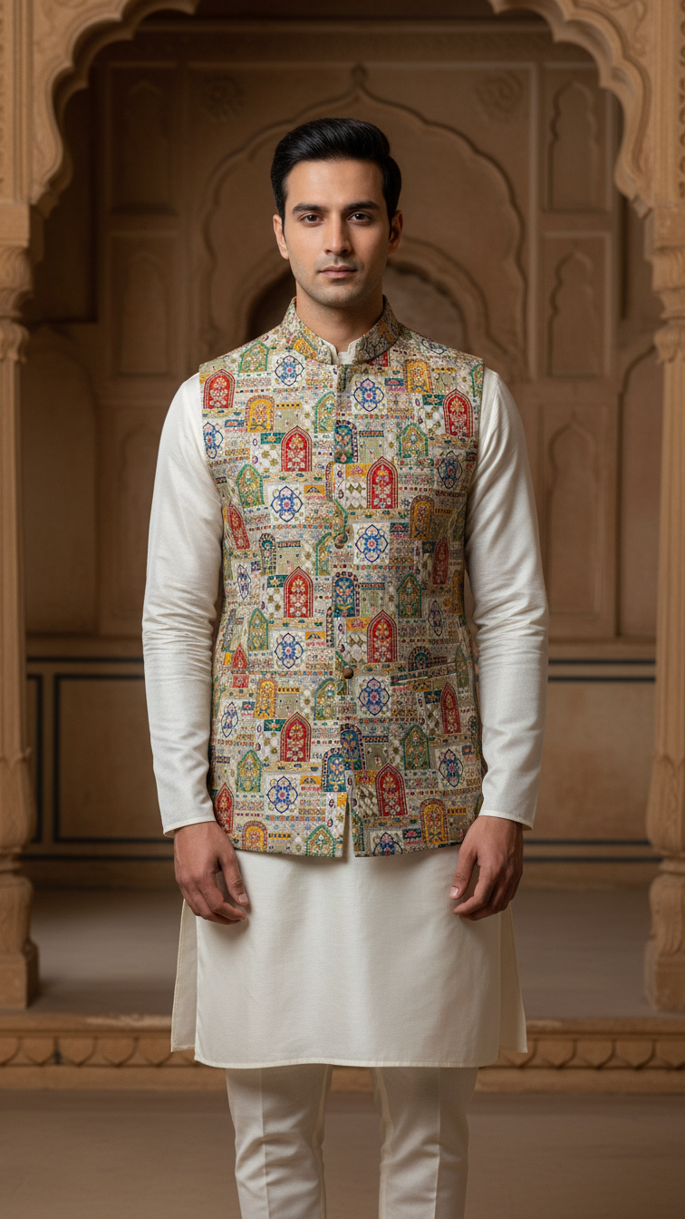 Embroidery Traditional Print  Koti Only Fabric