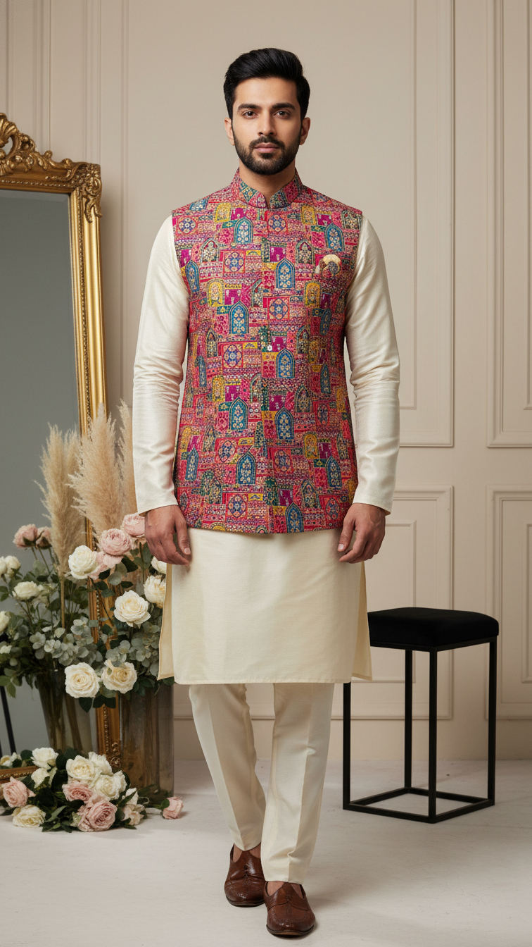 Embroidery Traditional Print  Koti Only Fabric