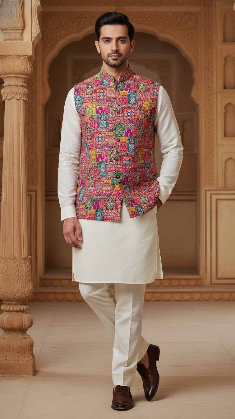 Embroidery Traditional Print  Koti Only Fabric