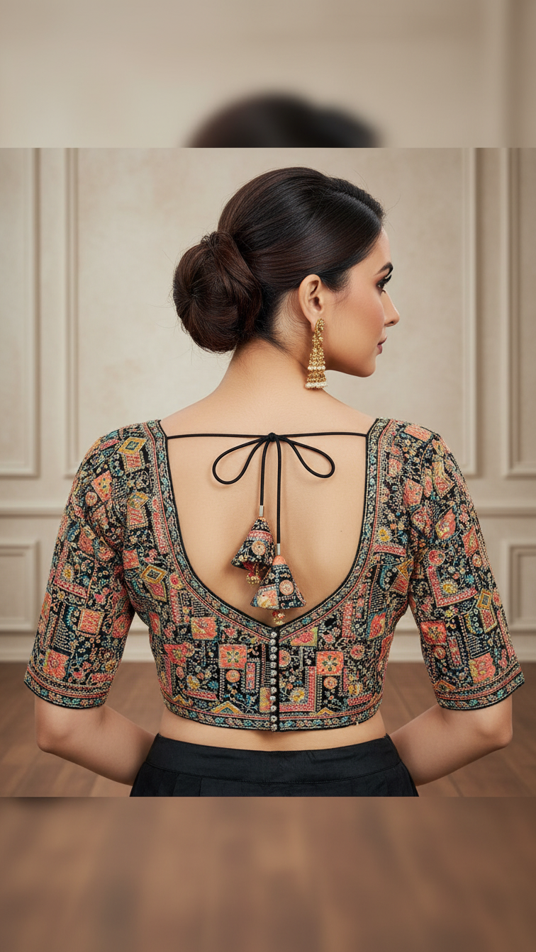 Designer Position Print Blouse Only Fabric