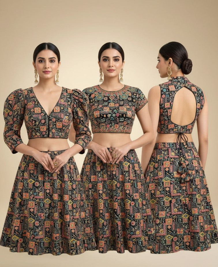 Designer Position Print Blouse Only Fabric