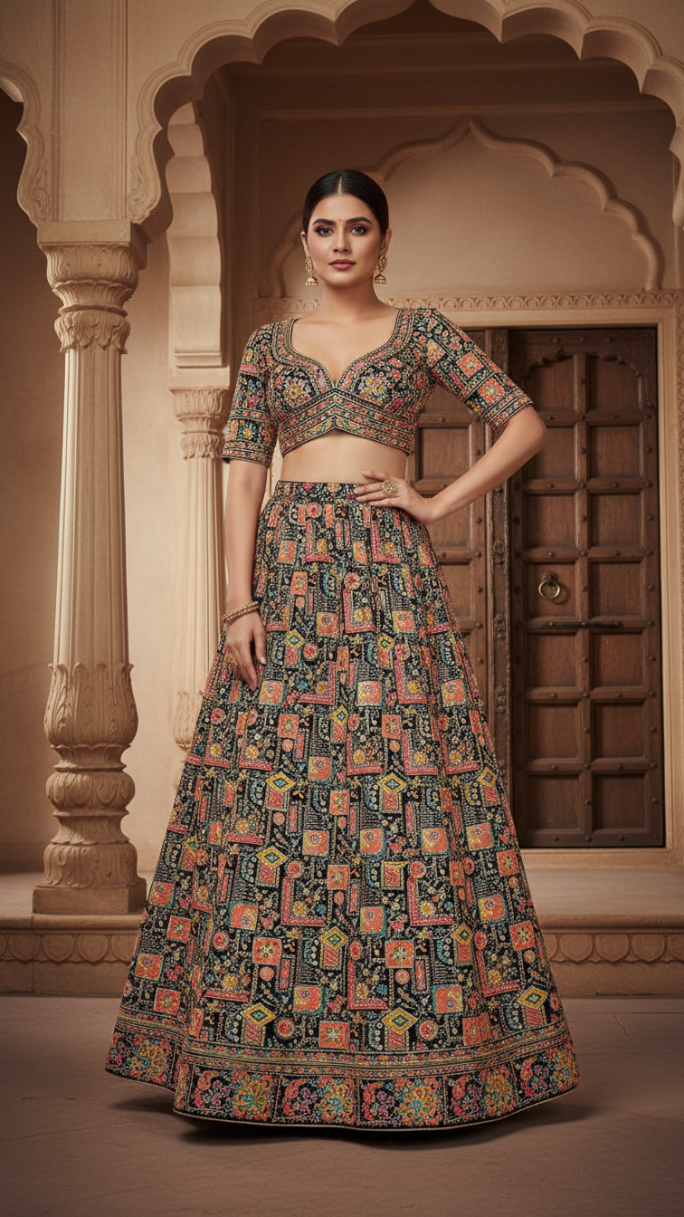 Designer Position Print Blouse Only Fabric