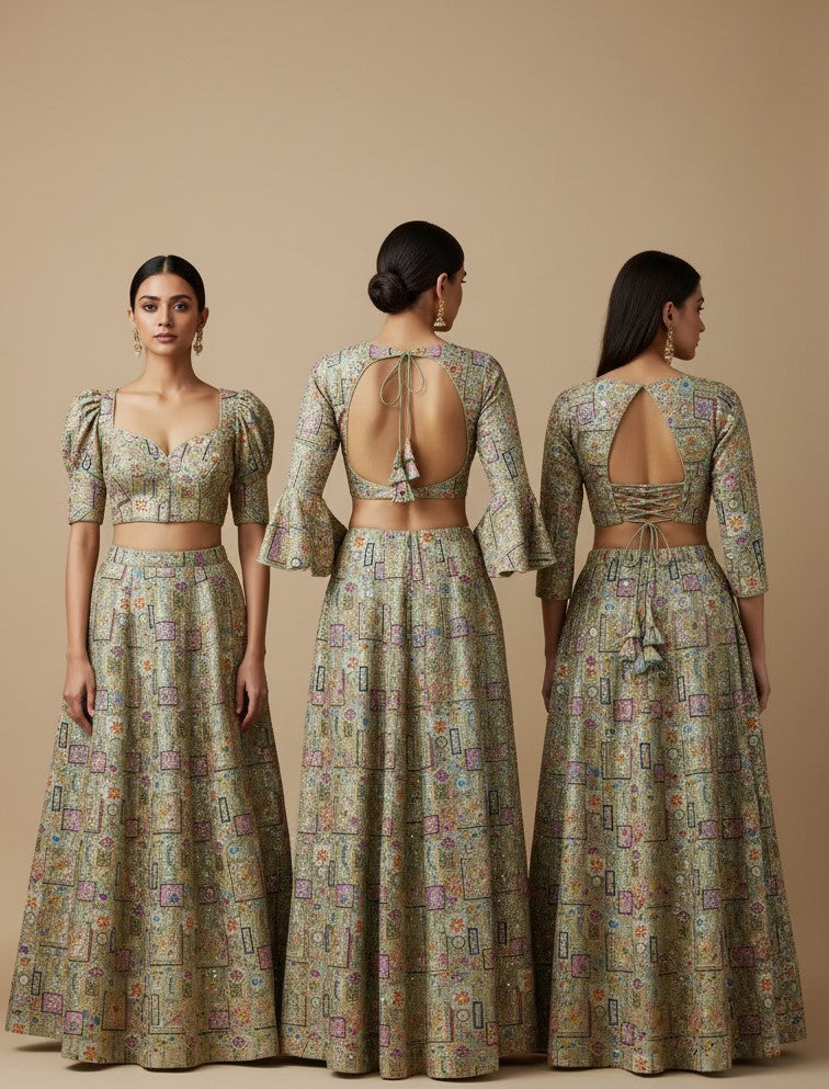 Designer Position Print Blouse Only Fabric