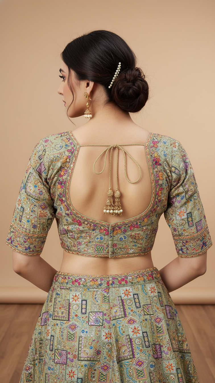 Designer Position Print Blouse Only Fabric