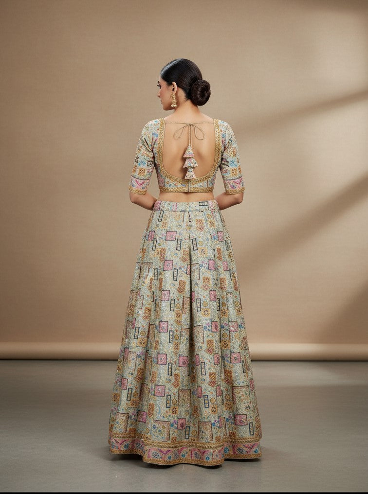 Designer Position Print Blouse Only Fabric