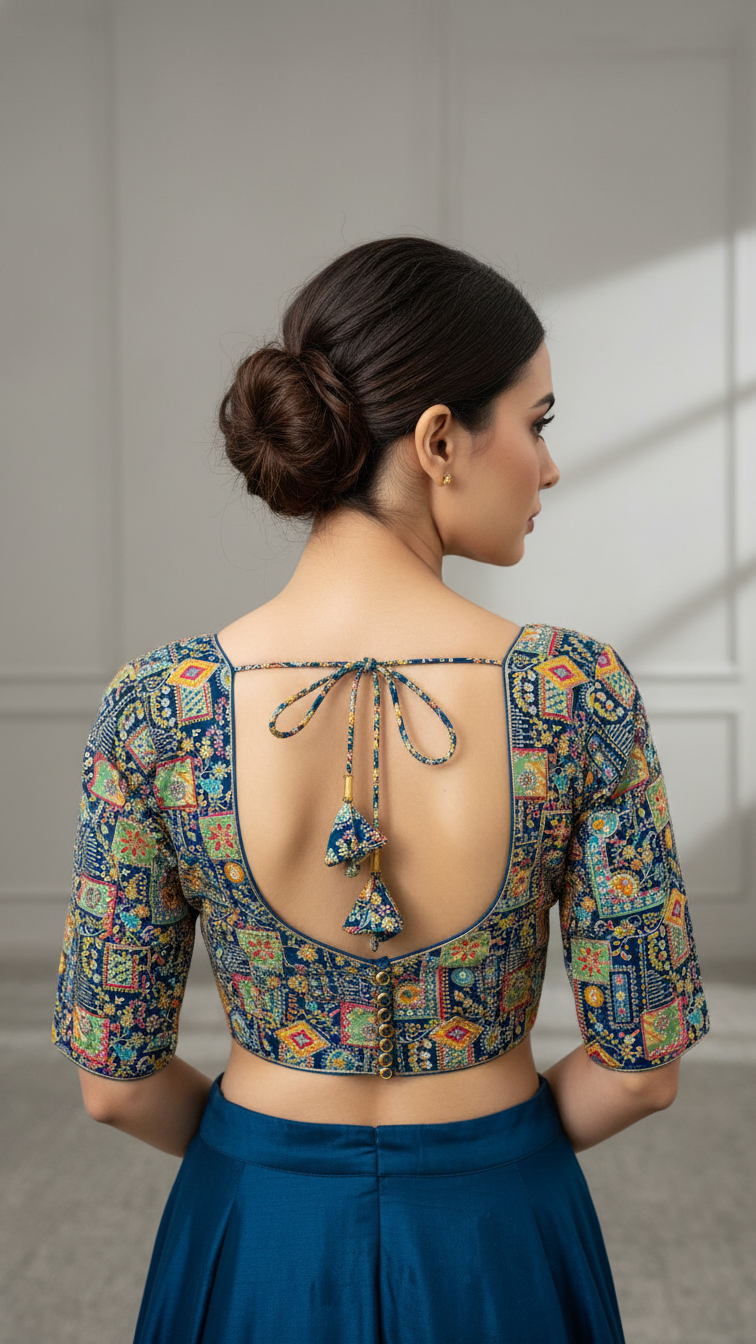 Designer Position Print Blouse Only Fabric