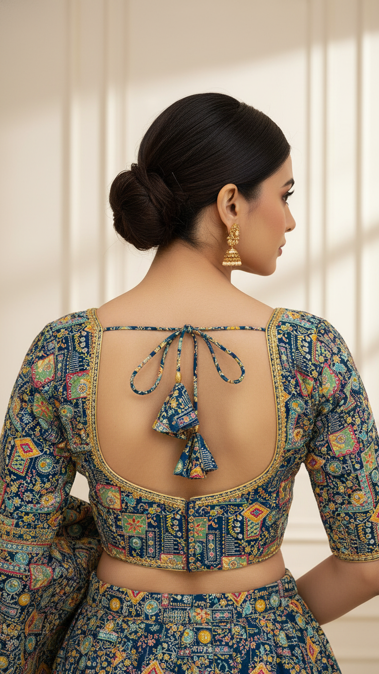 Designer Position Print Blouse Only Fabric