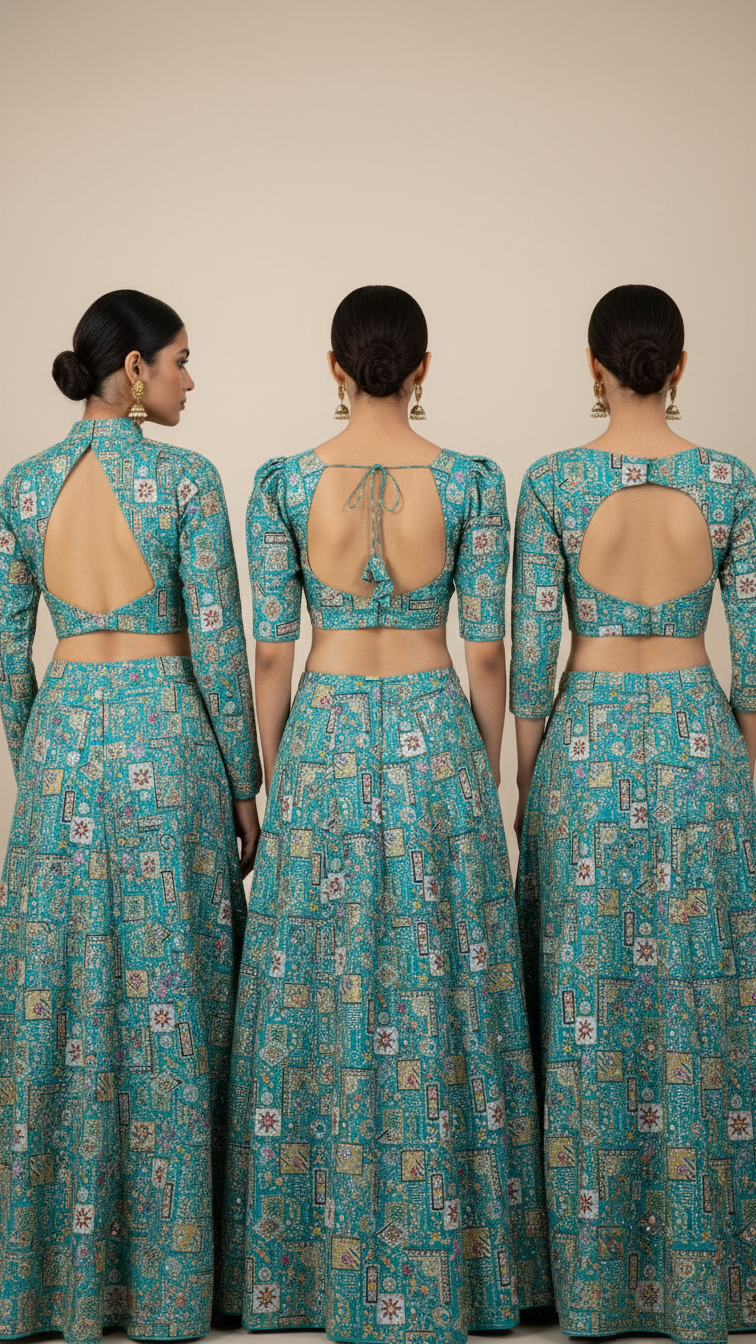 Designer Position Print Blouse Only Fabric