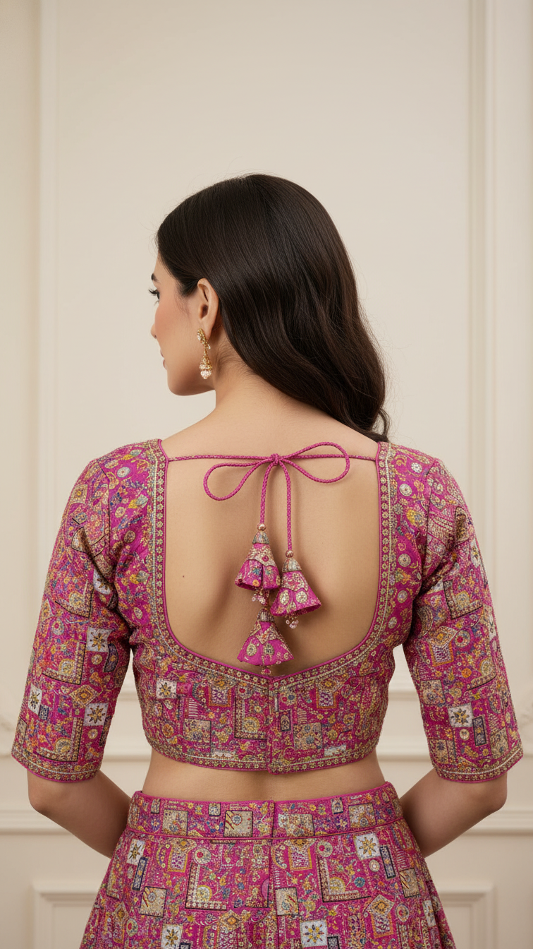 Designer Position Print Blouse Only Fabric