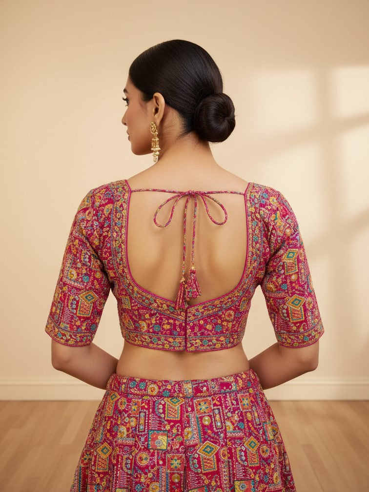 Designer Position Print Blouse Only Fabric