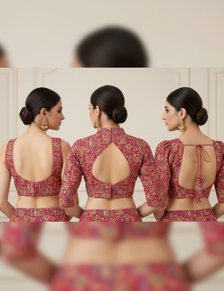 Designer Position Print Blouse Only Fabric