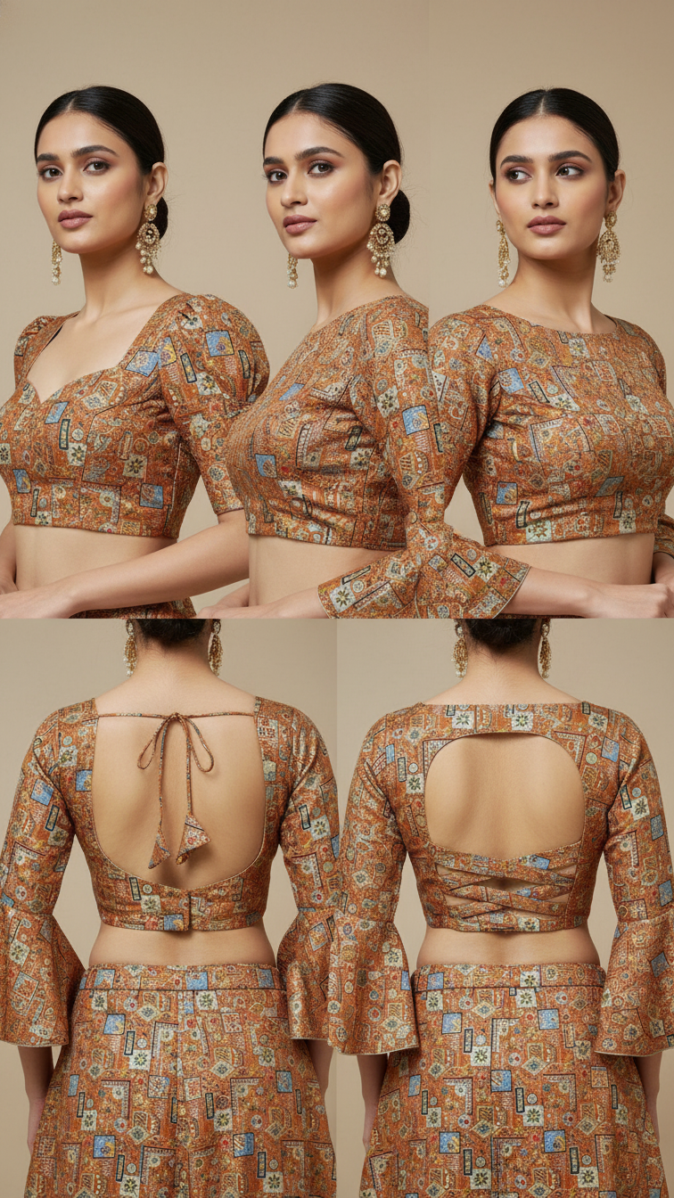 Designer Position Print Blouse Only Fabric