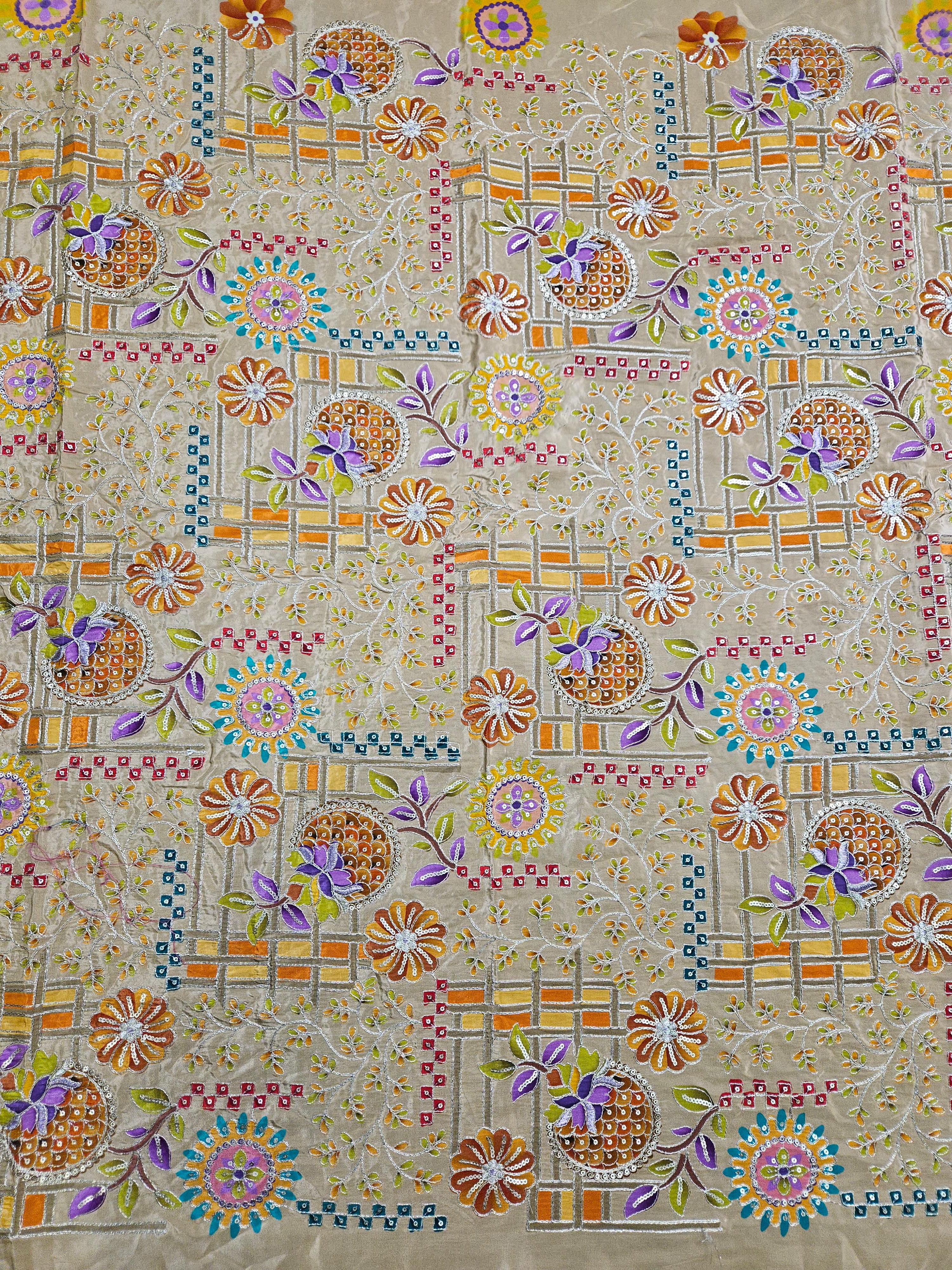 Embroidery Elegant Highlight Crepe Fabric